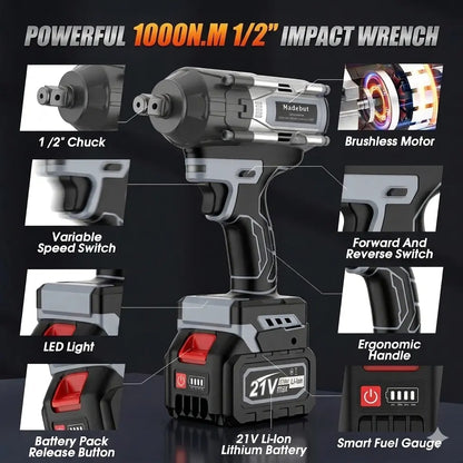 1000N·m Cordless Impact Wrench